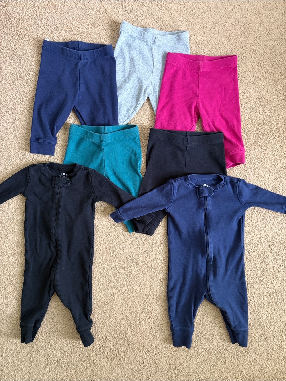 PRIMARY 7 piece lot 100% Organic Cotton 3mo Pants and 6mo Sleepers